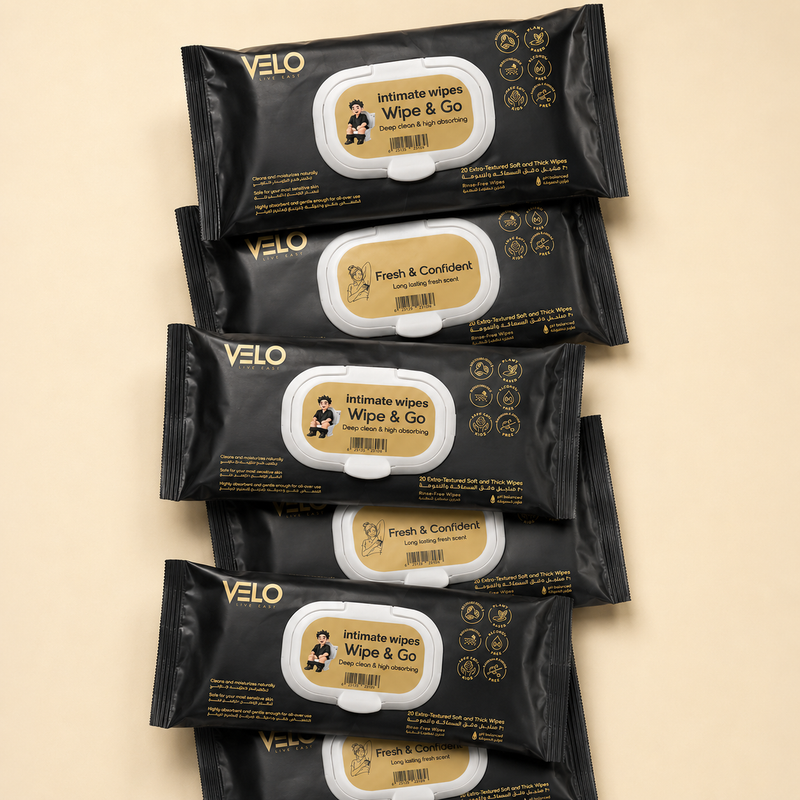 VELO Travel Wet Wipes - mix and match Wipe & Go and Fresh & Confident packs