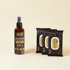 Bundle 1 Bug Repellent Spray + 3 VELO Travel Wet Wipes